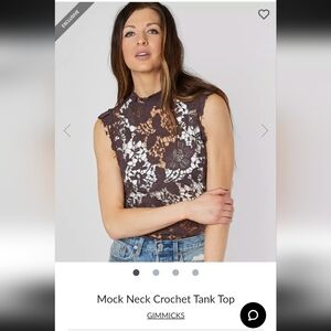 Mock Neck Crochet Tank top